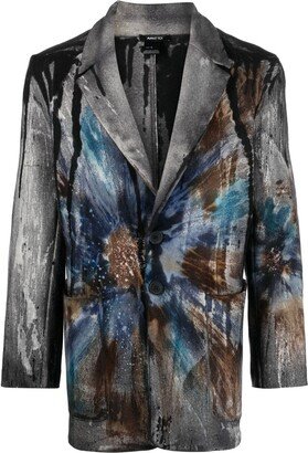 Abstract-Print Single-Breasted Blazer-AA