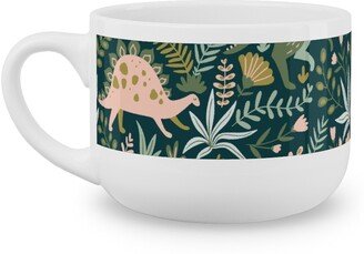 Mugs: Dino - Green Latte Mug, White, 25Oz, Green