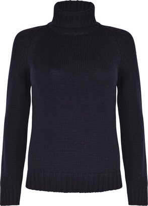 Turtleneck Plain Ribbed Pullover