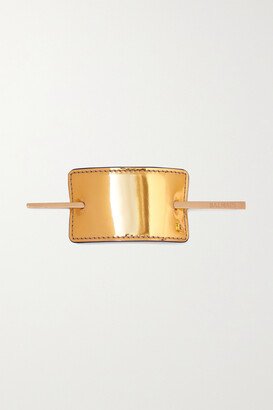 Gold-tone And Metallic Leather Hair Pin - One size