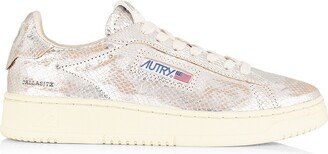 Dallas Snake-Embossed Low-Top Sneakers