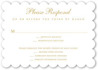 Rsvp Cards: Forever Always Wedding Response Card, Orange, Pearl Shimmer Cardstock, Scallop