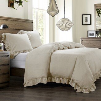 Lily Washed Linen Comforter Set, 3PC