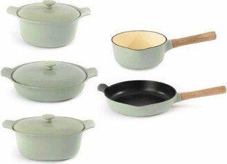 Ron 8pc Cast Iron Cookware Set, Green