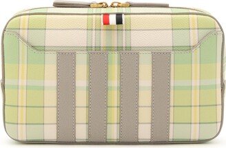 Plaid-Check Printed Zipped Belt Bag