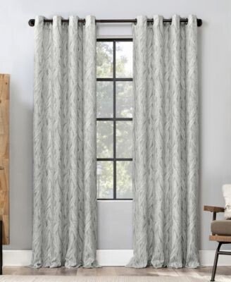 Scott Living Celina Organic Leaf Semi Sheer Grommet Curtain Panel