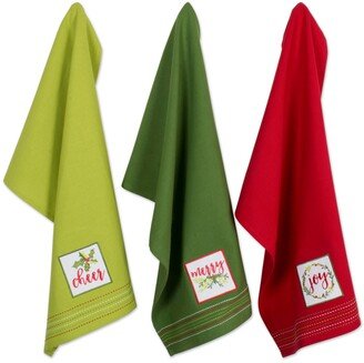 Assorted Holiday Greetings Embellished Dishtowel Set