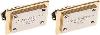 Logo-Engraved Square Cufflinks-AB