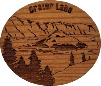 Crater Lake National Park Magnet Handmade Wood Souvenir Made in USA Travel Gift 2.5