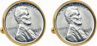 American Coin Treasures 1943 Lincoln Steel Penny Bezel Coin Cuff Links