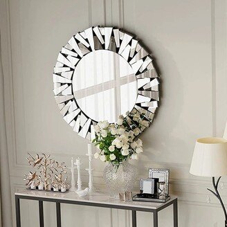 FATIVO Stillings Sunburst Round Glass Accent Wall Mirror - 32