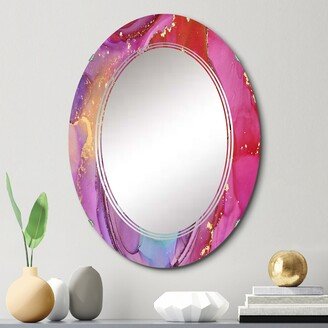 Designart 'Purple Luxury Abstract Fluid Art VII' Printed Modern Wall Mirror