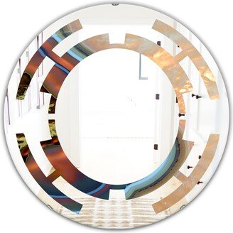 Designart 'Abstract Mineral Texture' Printed Modern Round or Oval Wall Mirror - Space