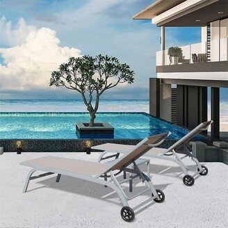 IGEMAN Outdoor Lounge Chairs with 5 Adjustable Position, Pool Lounge Chairs for Patio, Beach, Yard, Deck, Poolside