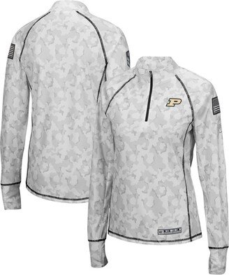 Women's White Purdue Boilermakers Oht Military-inspired Appreciation Officer Arctic Camo 1/4-zip Jacket