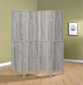 Furniture Deepika Grey Driftwood 4-panel Folding Screen