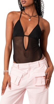 EDIKTED Alva Sheer Mesh Panel Bodysuit