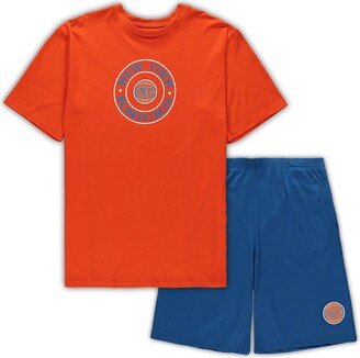 Men's Concepts Sport Orange, Blue New York Knicks Big and Tall T-shirt and Shorts Sleep Set - Orange, Blue