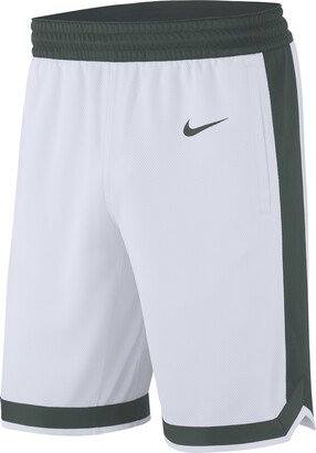 Men's College (Michigan State) Replica Basketball Shorts in White