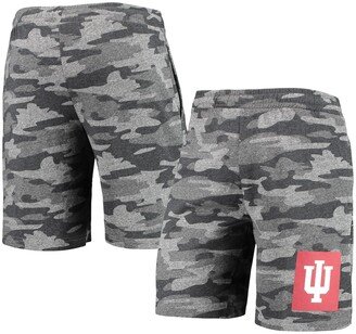 Men's Concepts Sport Charcoal, Gray Indiana Hoosiers Camo Backup Terry Jam Lounge Shorts - Charcoal, Gray