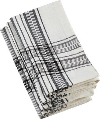 Saro Lifestyle Saro Lifestyle Cotton Plaid Design Table Napkins (Set of 4), Black, 20