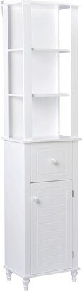 A&E Bath Axil II Modern Wood Standing Storage Cabinet in White