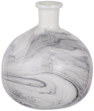 Svirla Round Vase, Black and White Swirl
