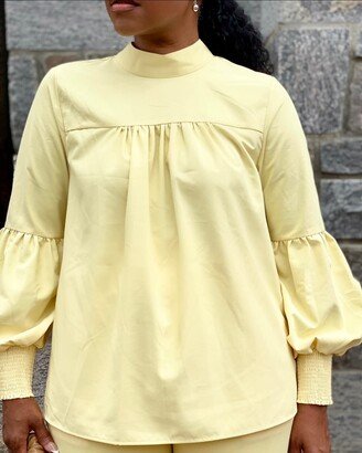 Women's Butter Bishop Sleeve Blouse by @bosslady_Life_Style