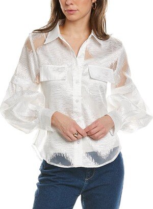 Embroidered Sheer Blouse