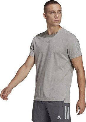 Own The Run Heather Tee (Medium Grey Heather) Men's Clothing