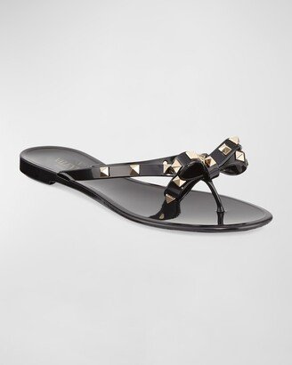 Rockstud PVC Flat Thong Sandals