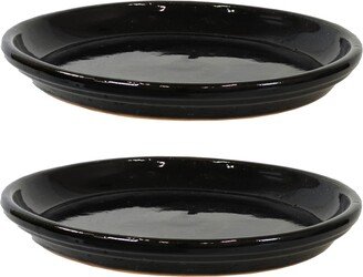 Sunnydaze Decor Glazed Ceramic Planter Saucers - 12