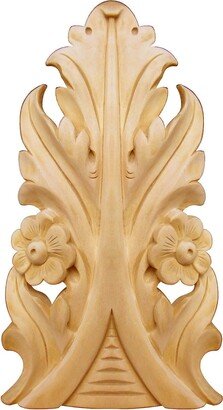 Flower Leaf Carved Drop Wood Applique For Furniture