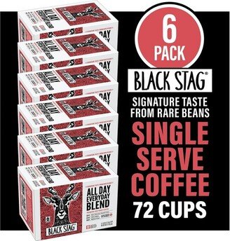 Black Stag Fair Trade All Day Everyday Blend, 72 Count, Single Serve Coffee Pods for Keurig K-Cup Brewers