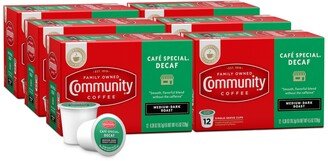 Community Coffee Cafe Special Decaf Medium-Dark Roast Single Serve Pods, Keurig K-Cup Brewer Compatible, 72 Ct