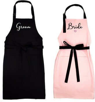 Bride & Groom Aprons, Set Couple Engagement Gift For Her, Him