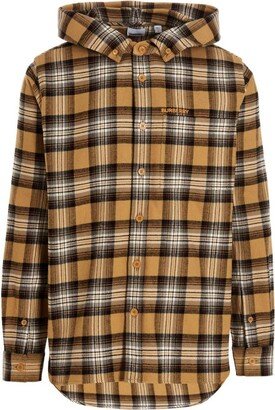 Checked Hooded Shirt