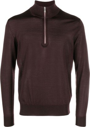 Zip-Up Wool Jumper-AC