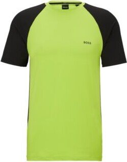 Colour-blocked slim-fit T-shirt with decorative reflective logo