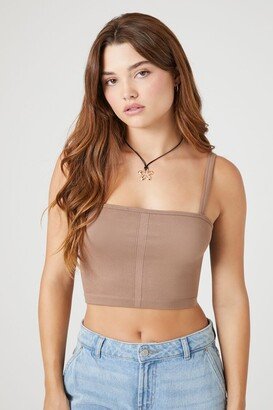 Women's Seamless Cropped Cami in Ash Brown Medium