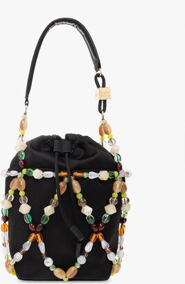 ‘Beads’ Bucket Handbag - Black