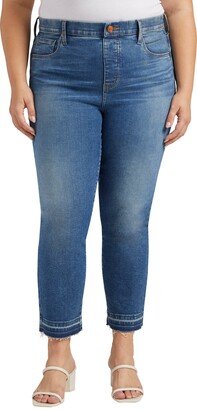 Valentina Pull-On High Waist Raw Hem Crop Straight Leg Jeans