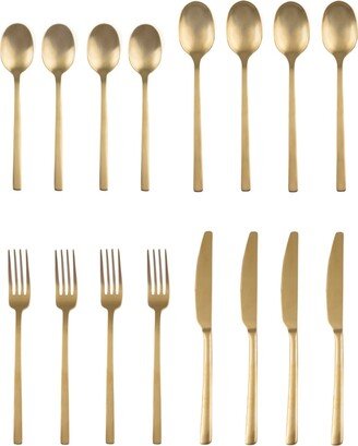 Beacon Gold Satin 16-Piece Flatware Set, Service for 4