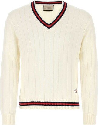 V-Neck Knitted Jumper-BY