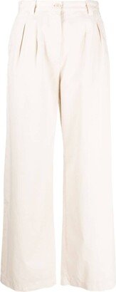 Straight-Leg Cotton Trousers-BU