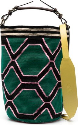 maxi Wayuu knitted bucket bag