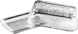 Amici Home Classic Glass Butter Dish with Lid, Holds a Standard Stick of Butter, Butter Holder for Kitchen Counter, Dishwasher Safe