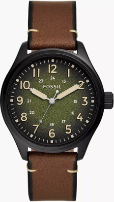 Fossil Outlet Easton Three-Hand Brown Leather Watch