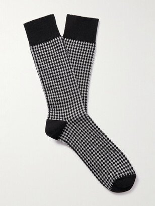 Jacquard-Knit Stretch Cotton-Blend Socks