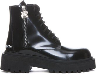Printed Combat Ankle Boots-AA